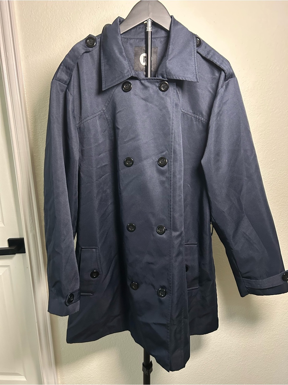 Fila Women’s Navy Double-Breasted Trench Coat